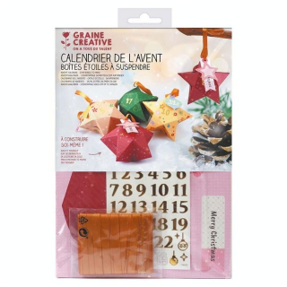 Calendrier de l'Avent Boîtes Étoiles à suspendre - Graine Créative - Rougier et Plé