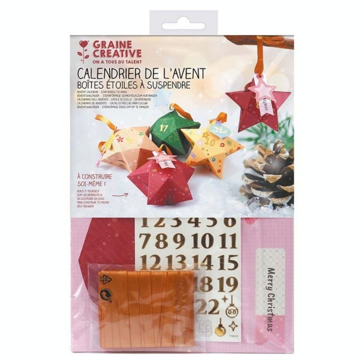 Calendrier de l'Avent Boîtes Étoiles à suspendre - Graine Créative - Rougier et Plé