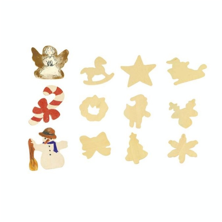 Figurines de Noël en bois à suspendre 12 pcs - Graine Créative - Rougier et Plé