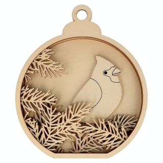 Boule en relief Xmas Berries 17,5 x 15 cm Cardinal - Artemio - Rougier et Plé