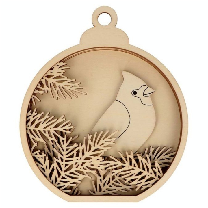 Boule en relief Xmas Berries 17,5 x 15 cm Cardinal - Artemio - Rougier et Plé