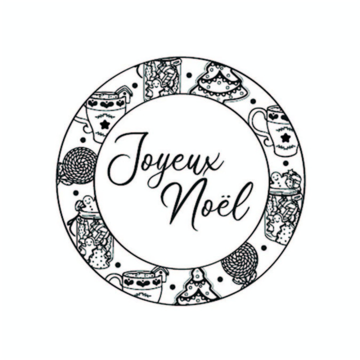 Tampon Bois Rond ø 2,8 x 3,3 cm Noël Gourmand - Aladine - Rougier et Plé