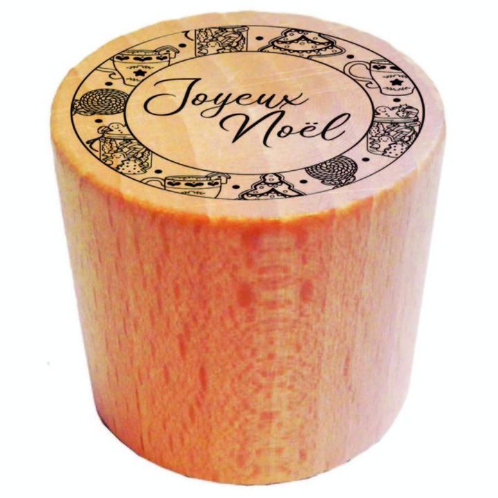 Tampon Bois Rond ø 2,8 x 3,3 cm Noël Gourmand - Aladine - Rougier et Plé