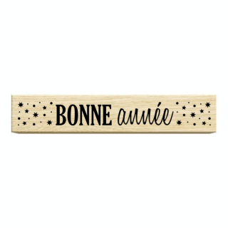 Tampon Bois 8 x 1,5 x 2,3 cm Bonne Année 1 - Aladine - Rougier et Plé
