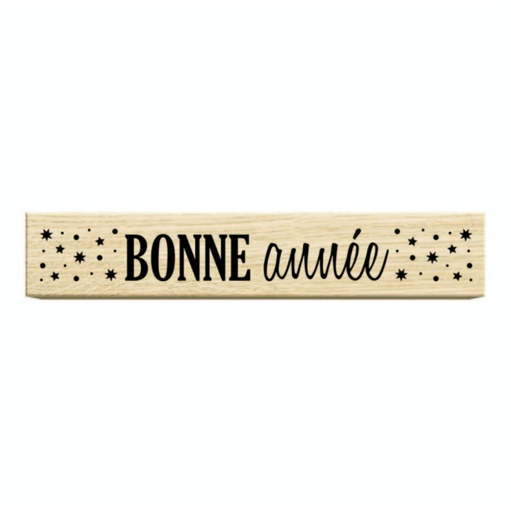 Tampon Bois 8 x 1,5 x 2,3 cm Bonne Année 1 - Aladine - Rougier et Plé