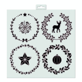 Pochoir déco Couronnes de Noël 30 x 30 cm - Aladine - Rougier et Plé