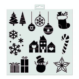 Pochoir déco Motifs de Noël 30 x 30 cm - Aladine - Rougier et Plé