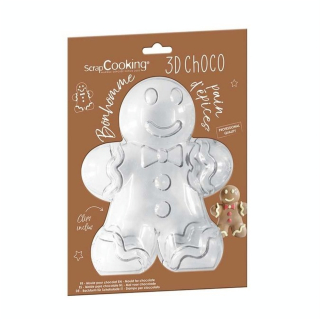 Moule 3D Choco Bonhomme en Pain d'épices 25 x 19,5 x 6 cm - ScrapCooking - Rougier et Plé