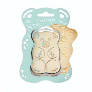 Découpoir Embosseur 14,2 x 10,5 x 2,6 cm Ourson - ScrapCooking - Rougier et Plé
