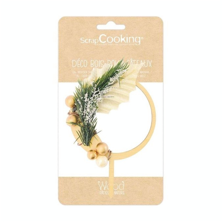 Cake Topper Couronne de Noël 14 x 8,5 cm - ScrapCooking - Rougier et Plé
