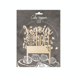 Cake Topper LED Joyeux Noël 12,5 x 14 cm - ScrapCooking - Rougier et Plé