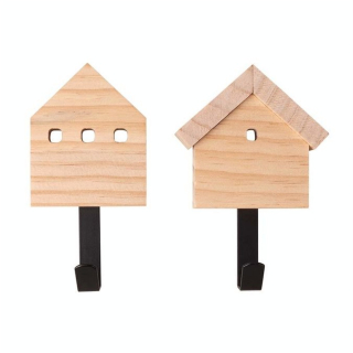 Crochet mural en bois 12,8 cm 2 pcs Maison - Rayher - Rougier et Plé