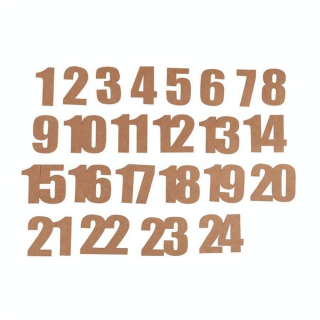 Chiffres Calendrier de l'Avent 24 pcs Papier Kraft - Rayher - Rougier et Plé