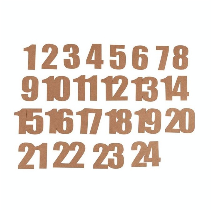Chiffres Calendrier de l'Avent 24 pcs Papier Kraft - Rayher - Rougier et Plé
