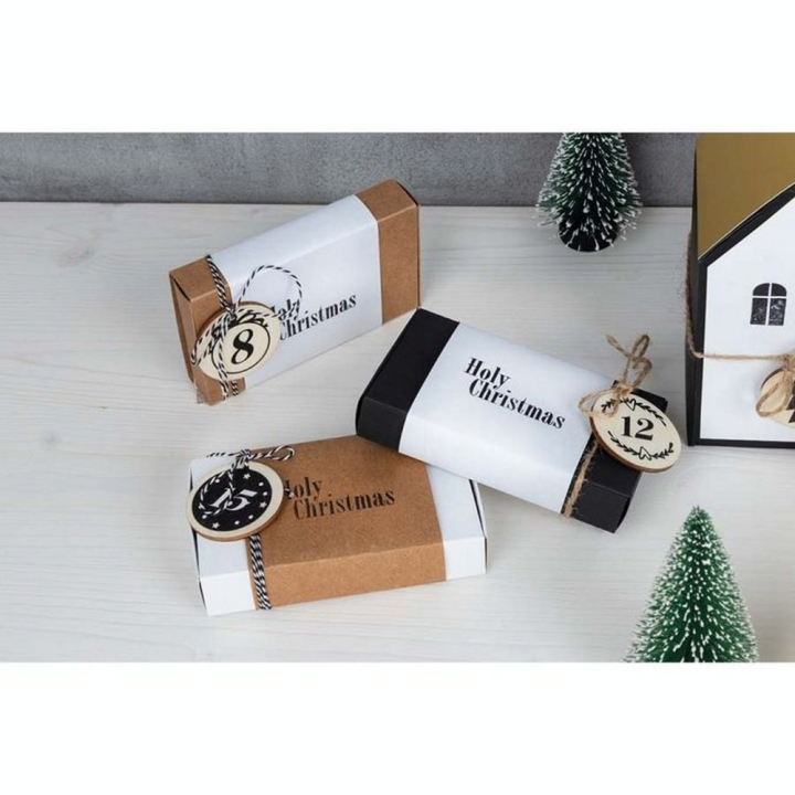 Chiffres Calendrier de l'avent 24 pcs Rondelles de bois ø 4 cm - Rayher - Rougier et Plé