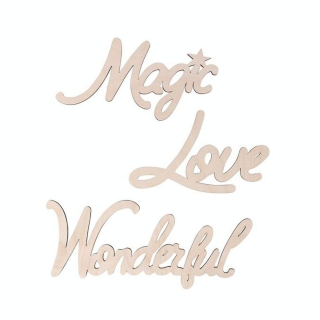 Mots Love Magic Wonderful en bois 3 pcs - Rayher - Rougier et Plé