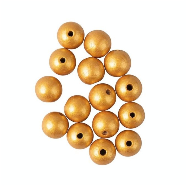 Boules en bois percées ø 15 mm 15 pcs Noir mat - Rayher - Rougier et Plé