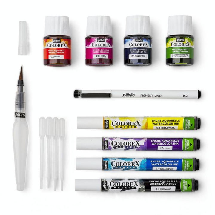 Encre Aquarelle Colorex Kit Calligraphie - Pébéo - Rougier et Plé