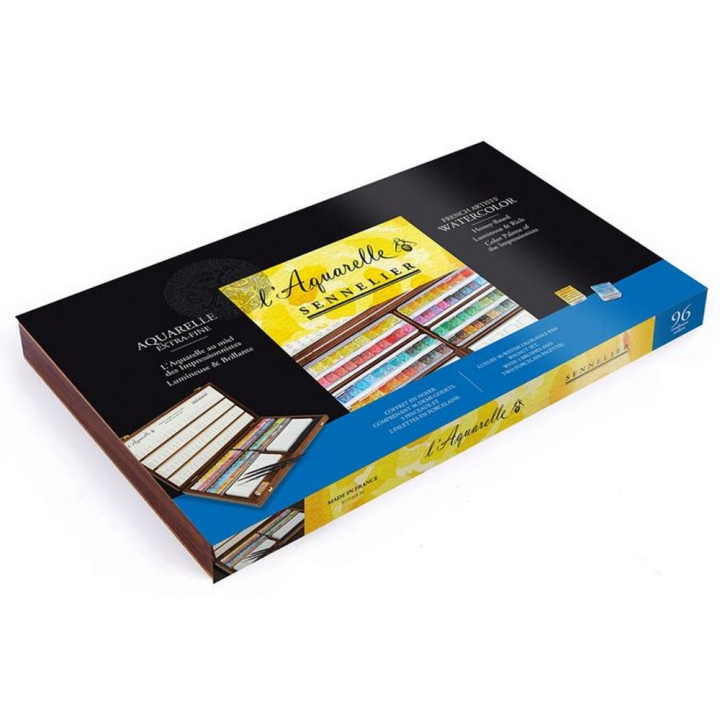 Coffret en Bois Aquarelle Extra-Fine 96 1/2 godets - Sennelier - Rougier et Plé