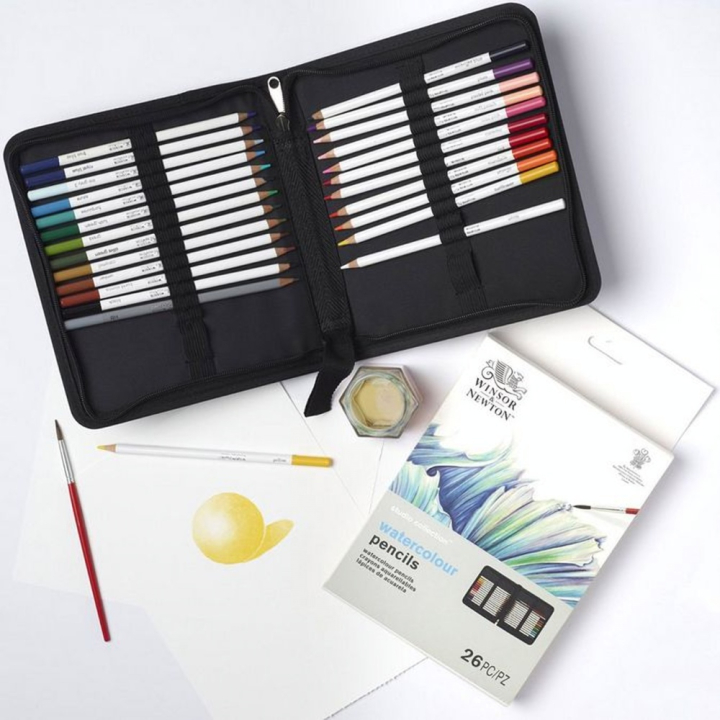 Crayons de couleur Aquarellables Studio collection Trousse de 26 pcs - Winsor & Newton - Rougier et Plé