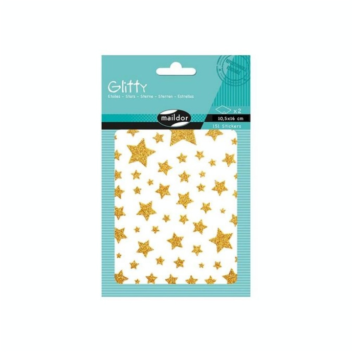 Stickers pailletés Glitty Étoiles Rose et Doré - Maildor - Rougier et Plé