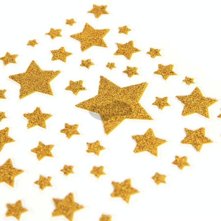 Stickers pailletés Glitty Étoiles Rose et Doré - Maildor - Rougier et Plé