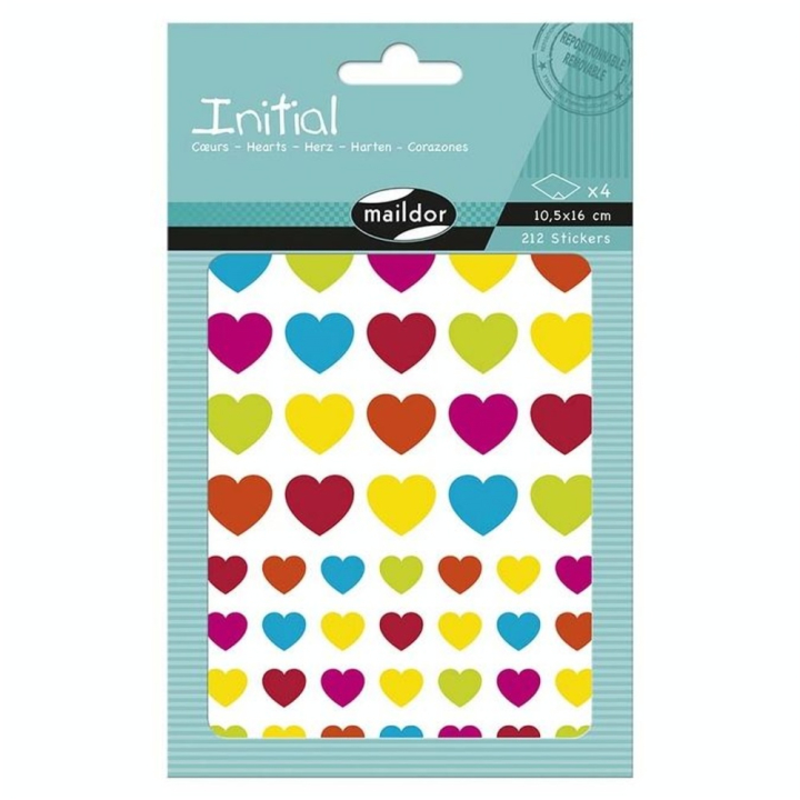 Gommettes Initial Cœurs Multicolores - Maildor - Rougier et Plé