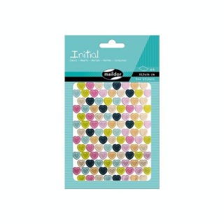 Gommettes Initial Mini cœurs métal-pastel - Maildor - Rougier et Plé