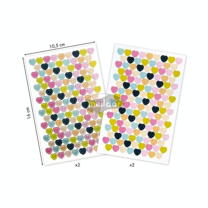 Gommettes Initial Mini cœurs métal-pastel - Maildor - Rougier et Plé
