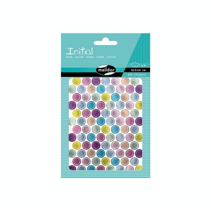 Gommettes Initial Mini ronds métal-pastel - Maildor - Rougier et Plé