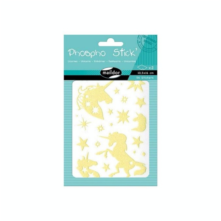 Autocollants Phosphorescents Phospho Stick Licornes - Maildor - Rougier et Plé