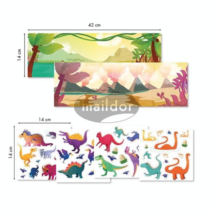 Stickers repositionnables Stick Story Dinosaures - Maildor - Rougier et Plé