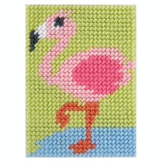 Kit Tapisserie 13 x 18 cm Le Flamant rose - DMC - Rougier et Plé