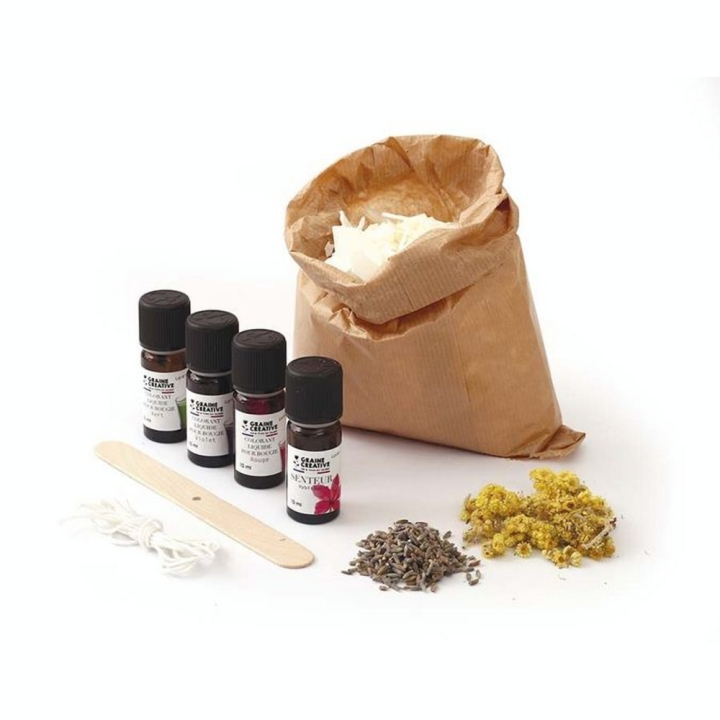 Kit DIY Bougies colorées et fleuries - Graine Créative - Rougier et Plé