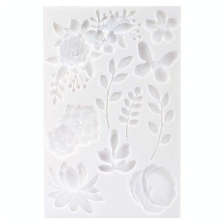 Moule silicone 13 x 20 cm Floral - Graine Créative - Rougier et Plé