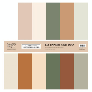 Histoires d'hiver Kit papier uni Duos - Florilèges Design - Rougier et Plé