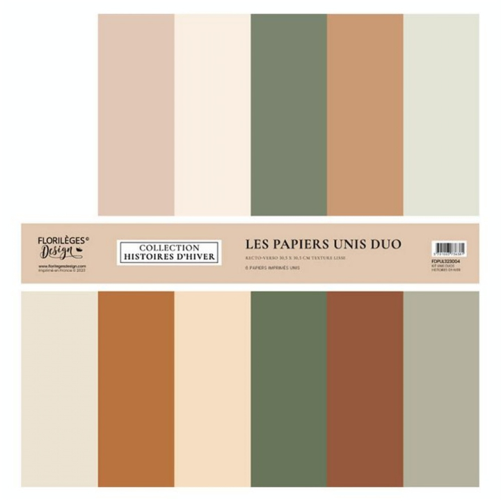 Histoires d'hiver Kit papier uni Duos - Florilèges Design - Rougier et Plé
