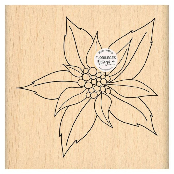 Tampon bois Joli poinsettia - Florilèges Design - Rougier et Plé