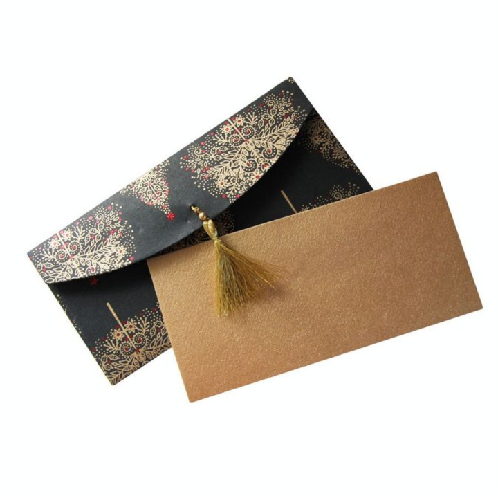 Enveloppe Cadeau + Carte Noir/Or - Esprit Papier - Rougier et Plé