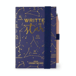 Mini Agenda 2024 Bijournalier 6,5 x 10 cm Stars - Legami - Rougier et Plé