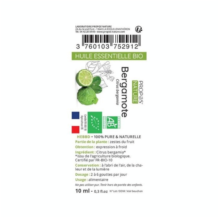 Huile Essentielle Bergamote Bio 10 ml - Joli'Essence - Rougier et Plé