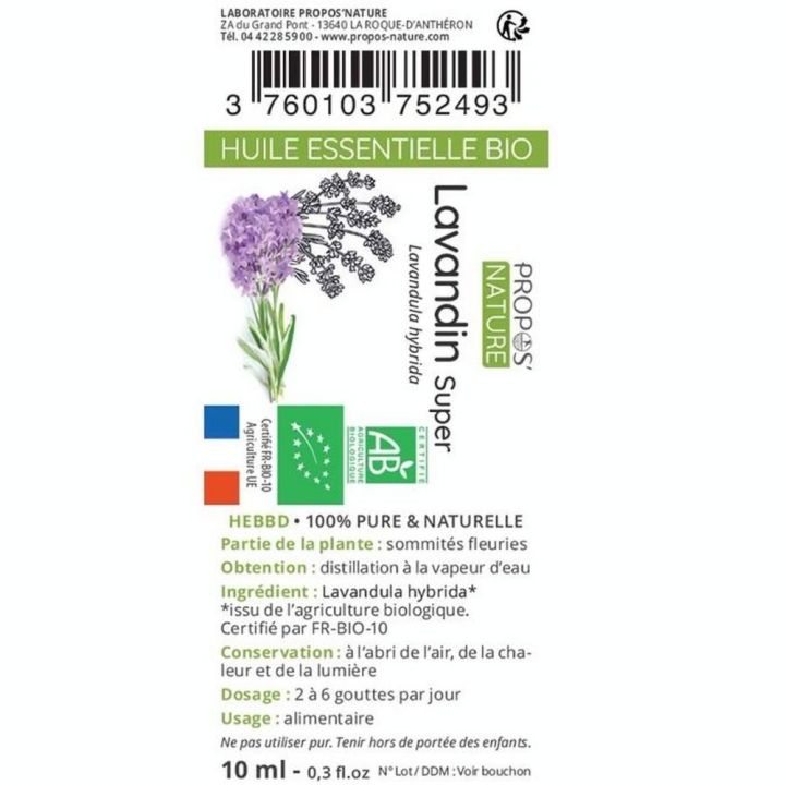 Huile Essentielle Lavandin Super Bio 10 ml - Joli'Essence - Rougier et Plé