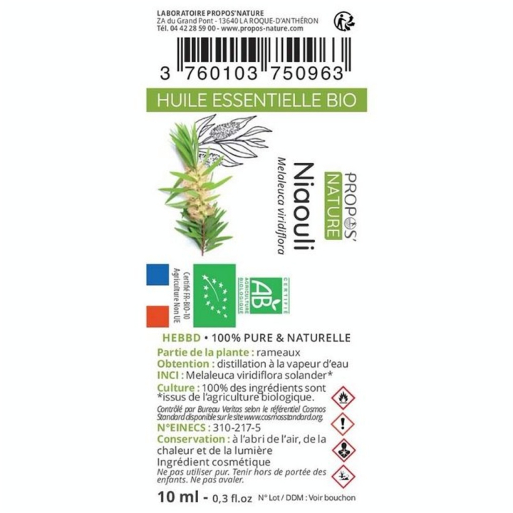 Huile Essentielle Niaouli Bio 10 ml - Joli'Essence - Rougier et Plé