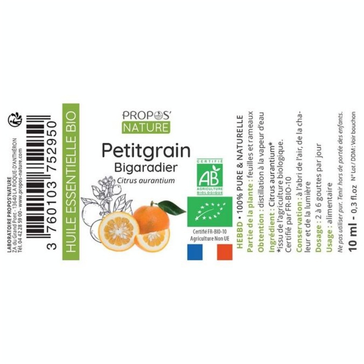 Huile Essentielle Petitgrain Bigaradier Bio 10 ml - Joli'Essence - Rougier et Plé