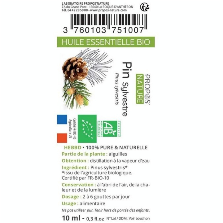 Huile Essentielle Pin Sylvestre Bio 10 ml - Joli'Essence - Rougier et Plé