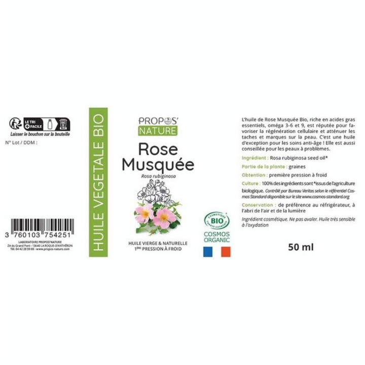 Huile Végétale Rose Musquée Bio 50 ml - Joli'Essence - Rougier et Plé