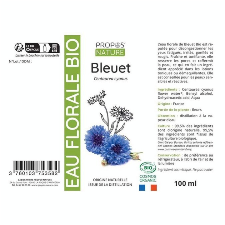 Hydrolat Bleuet Bio 100 ml - Joli'Essence - Rougier et Plé