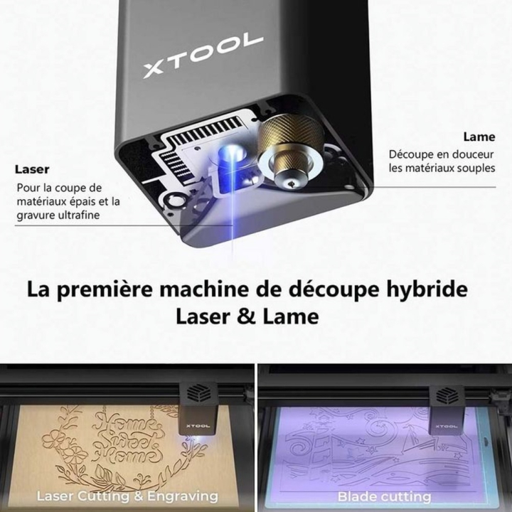 Machine de découpe Laser et Lame M1 10W Basic - XTOOL - Rougier et Plé