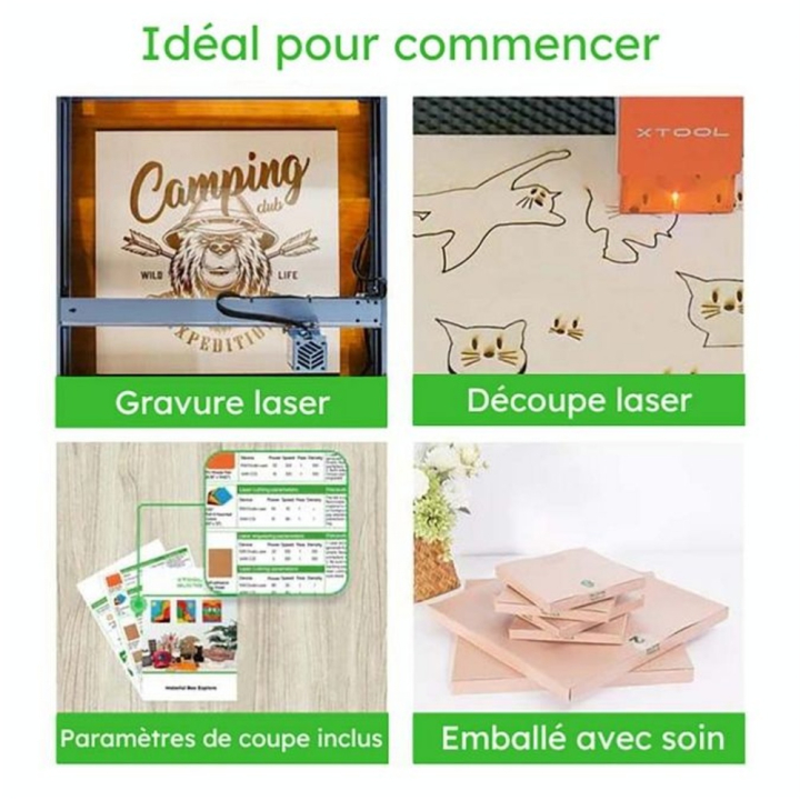 Matériaux pour Machine Laser 283 pcs Kit de découverte - XTOOL - Rougier et Plé