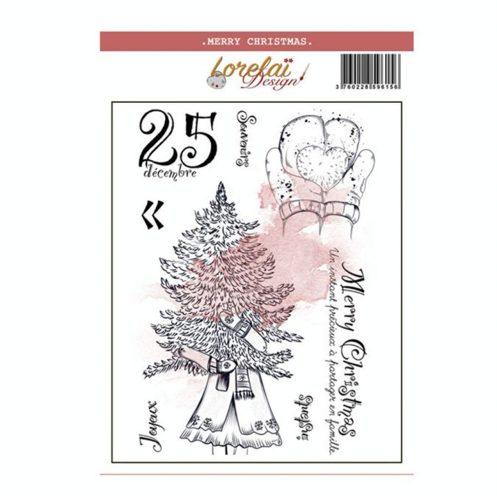 Tampon transparents Merry christmas 8 pcs - Lorelai Design - Rougier et Plé